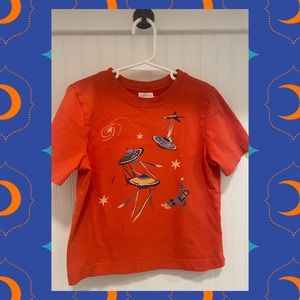 Hanna Andersson Orange Space Shirt [Boys size 4 (109cm)]
